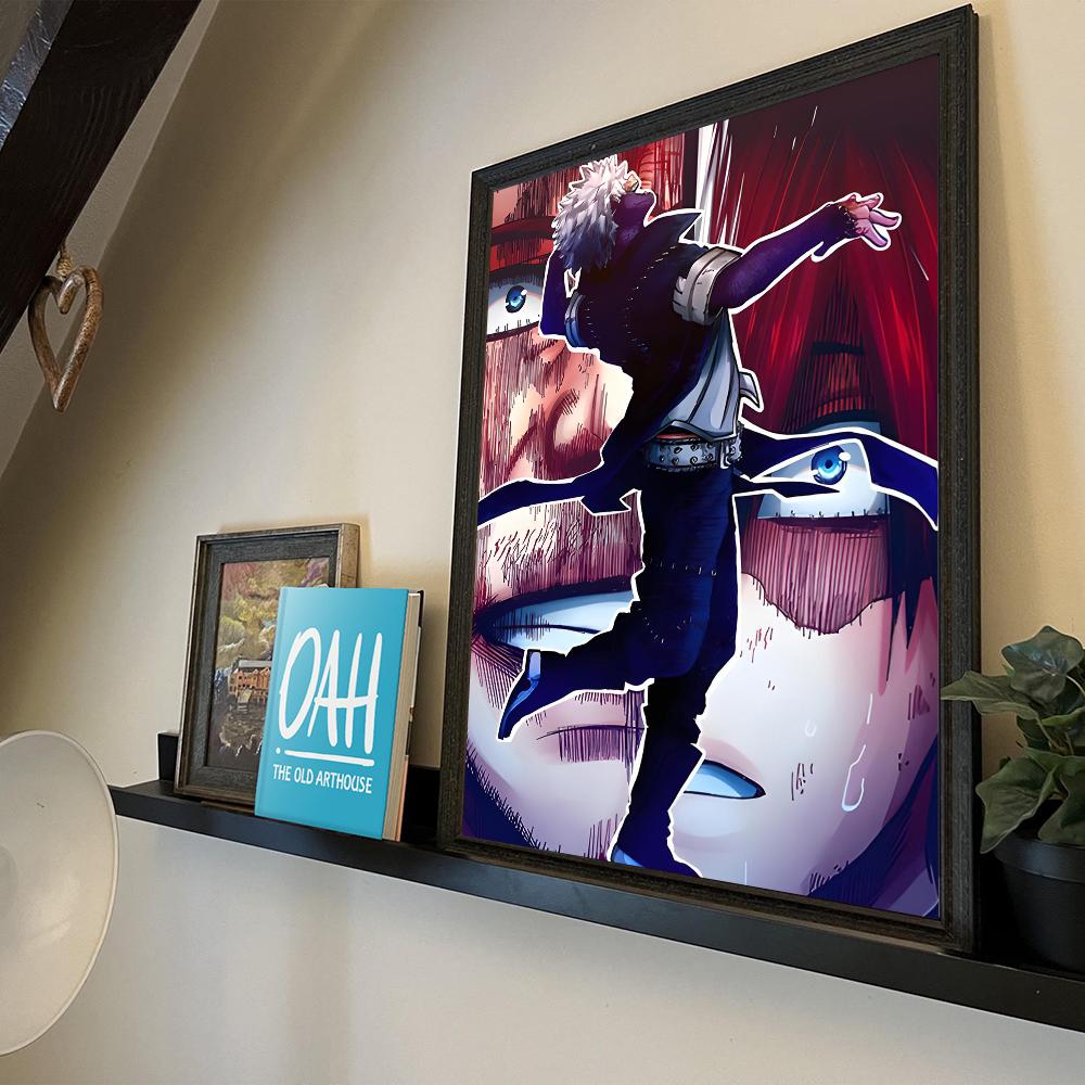 Hero Academia Todoroki Shouto Vintage Posters Sticky Whitepaper Prints Posters Artwork Posters Wall Stickers