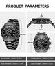 Benyar Men's Chronograph Watch 30M Water Resistant Formal Leather Band Silver Black Quartz Stylish Gift