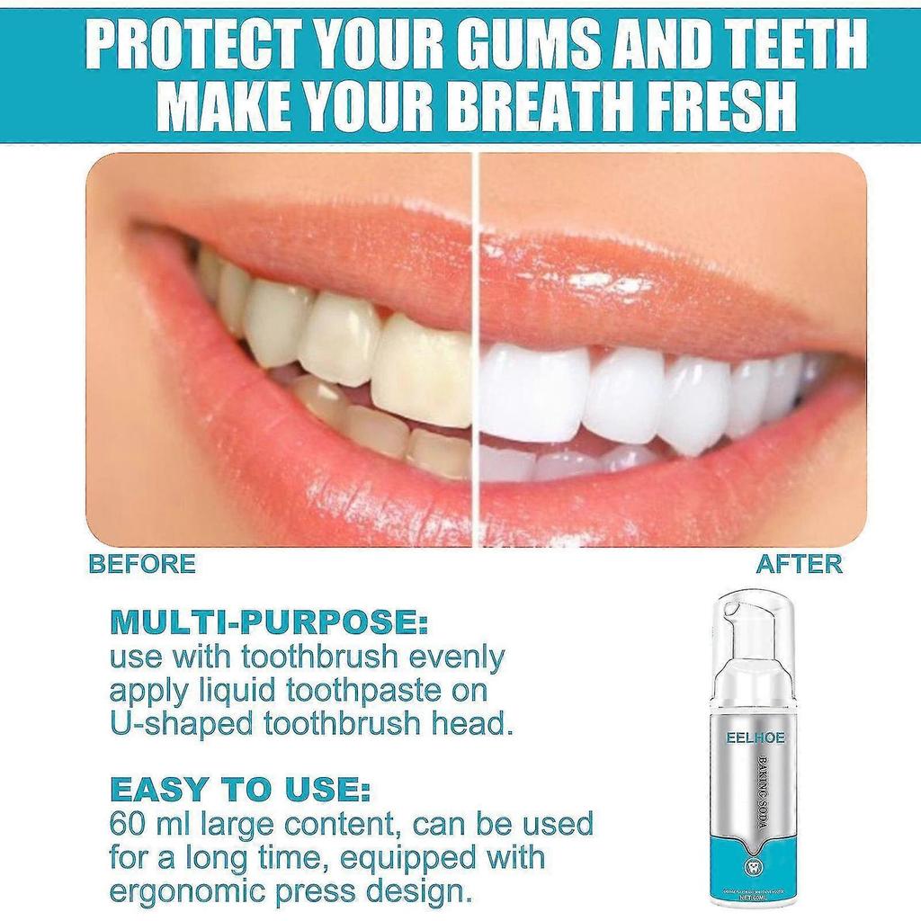 2 Pcs 120ml Deep Cleaning Foam Toothpaste, Teeth Whitening Toothpaste, Baking Soda Toothpaste, Intensive Stain