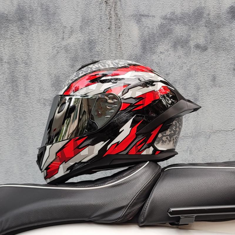 ORZ Electric Motorcycle Yohe Men's and Women's Four Seasons Summer Personality Locomotive Big Tail Helmet