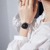 OLEVS Women's Minimalist Casual Watch Leather Band Waterproof Slim Analog Quartz with Date Calendar Silver Black Mesh Strap