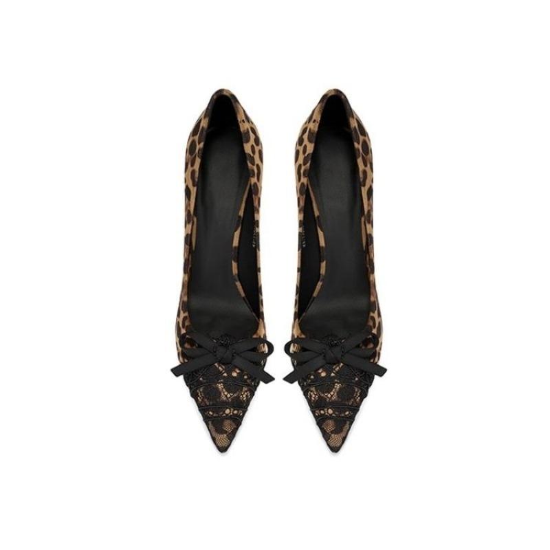 Módní dámská letní obuv Formální boty pro ženy 2025 Černé se středním podpatkem Stilito Mokasíny Mašle Elegantní šaty Jaro Ve výprodeji A