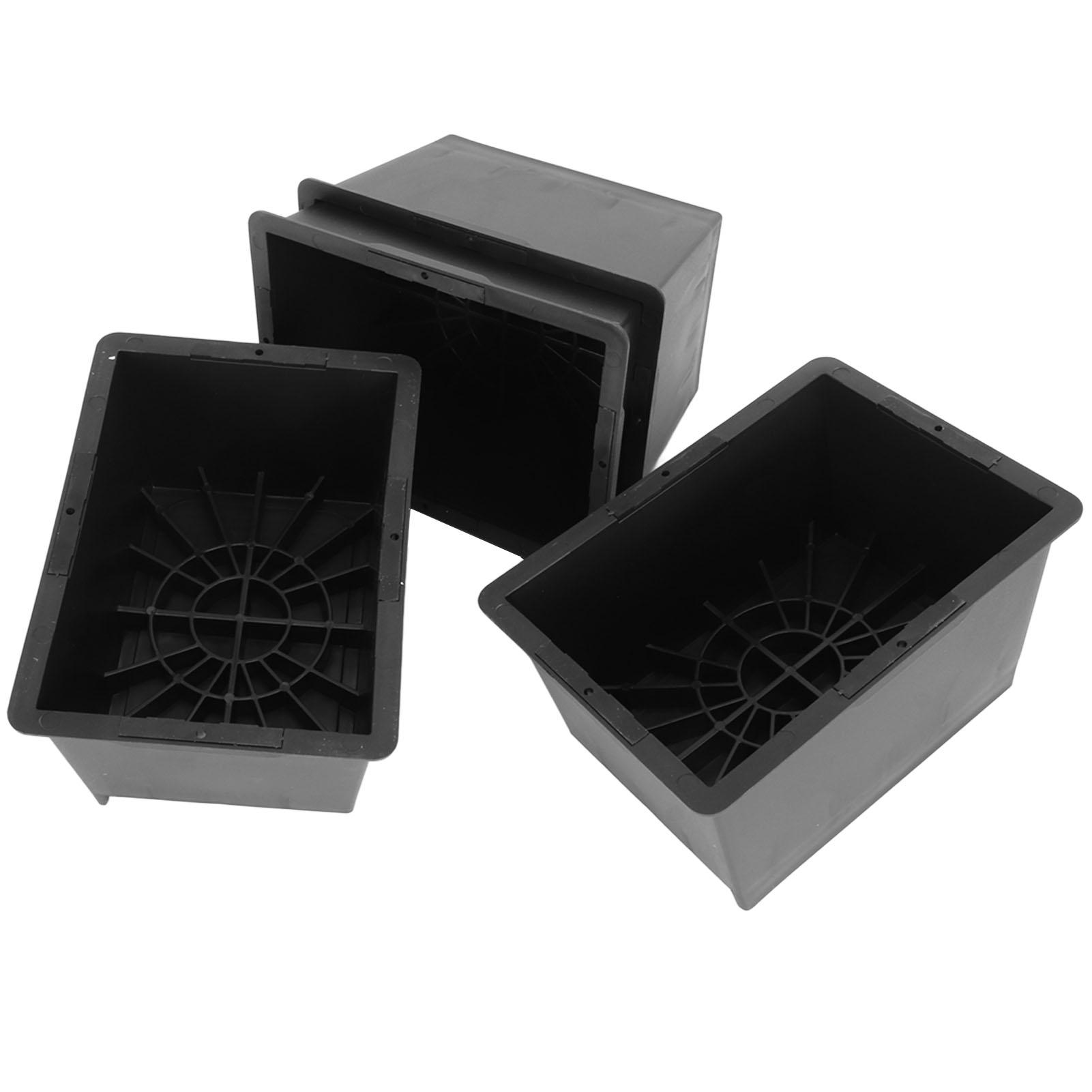 

4Pcs Stackable Bed Risers ABS Anti Slip Furniture Risers for Bed Desk Sofa Table Black
