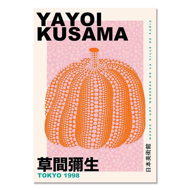 Yayoi Kusama Pumpkin Posters Abstract Nordic Canvas Painting Modern Wall Art Prints Gallery Decor Pictures for Living Room Decor