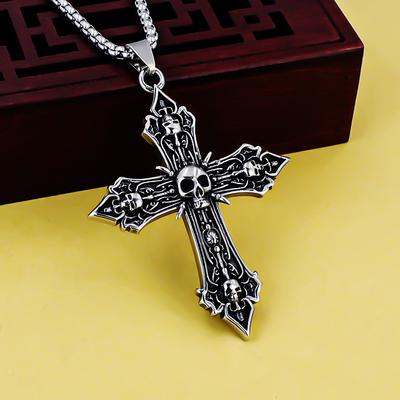 Náhrdelník Barokní Lebka Kříž Populární Dutý Přívěsek