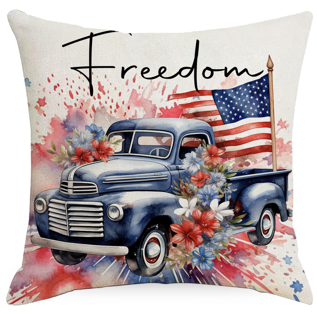 New Vintage Linen Printed Pillowcase Home Sofa Cushion Pillowcase