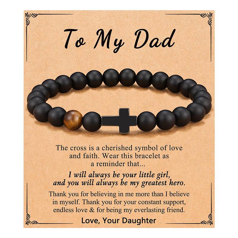 To Mens Boys Gifts Cross Bracelet for Son, Grandson, Dad, Godfather, Men Birthday Graduation Retirement Christmas Christian Gift for Teens Boys Men