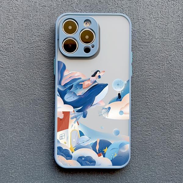 Whale Shockproof Funny Phone Case for iPhone 13 12 11 Pro Max Mini 16 15 14 Pro Max Plus X XR XS 7 8 Plus SE2 Back Cover Fundas