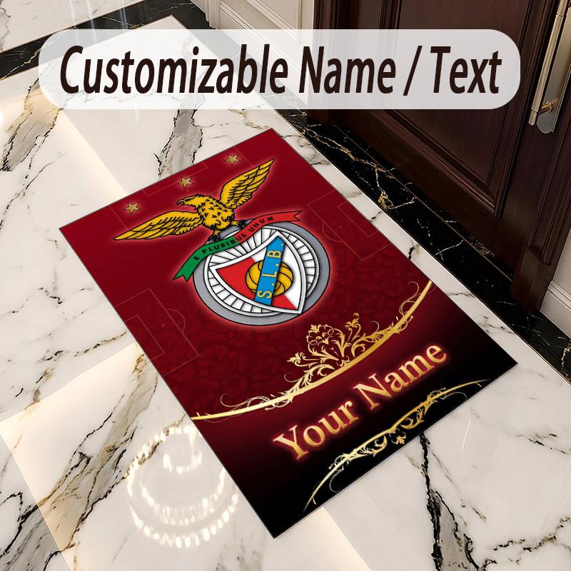 Crystal Velvet Rug Benfica FC Print Custom Name Text Floor Mat Home Decor