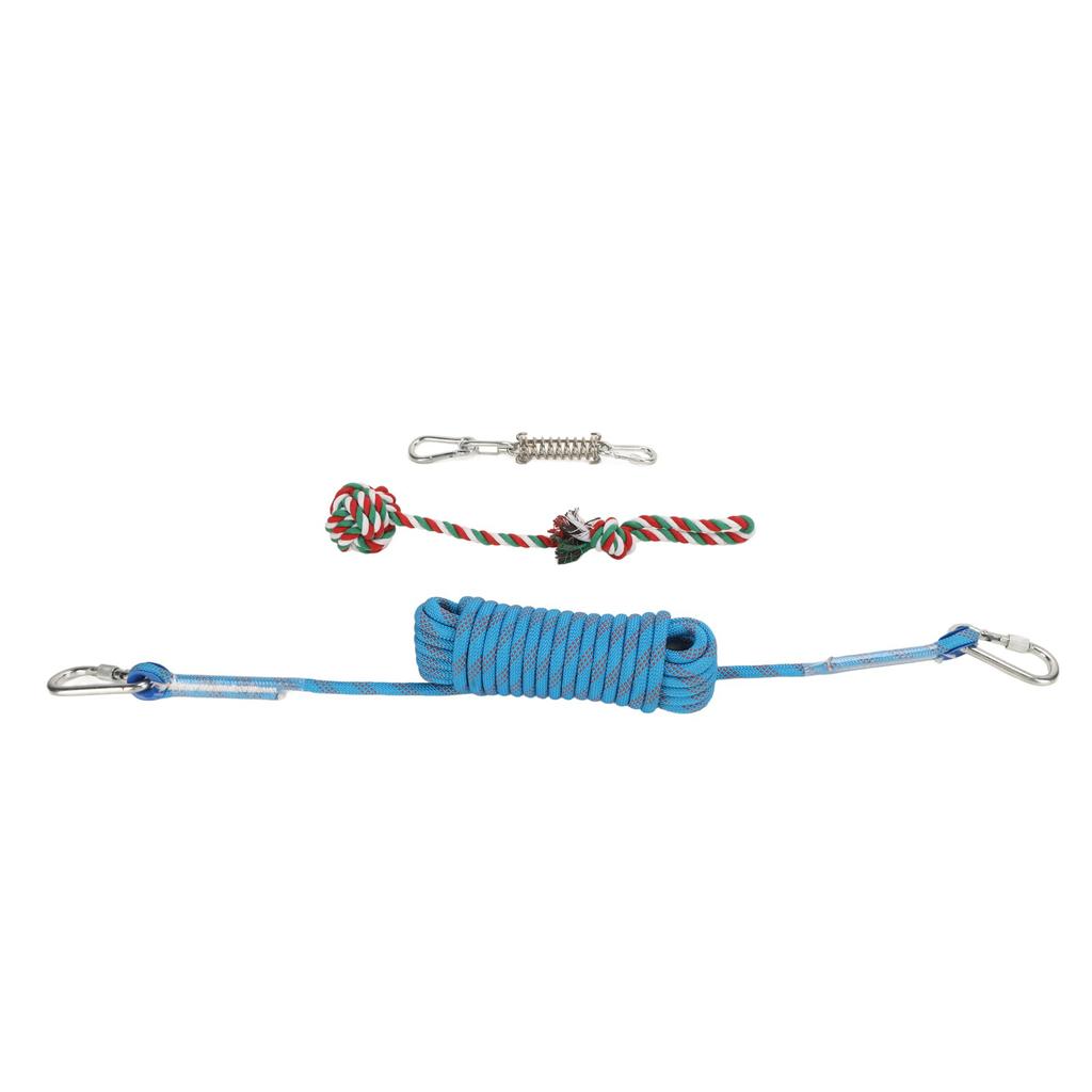 Spring Pole Dog Rope Toys 32.8ft Stainless Steel Adjustable Height Heavy Duty Muscle Builder