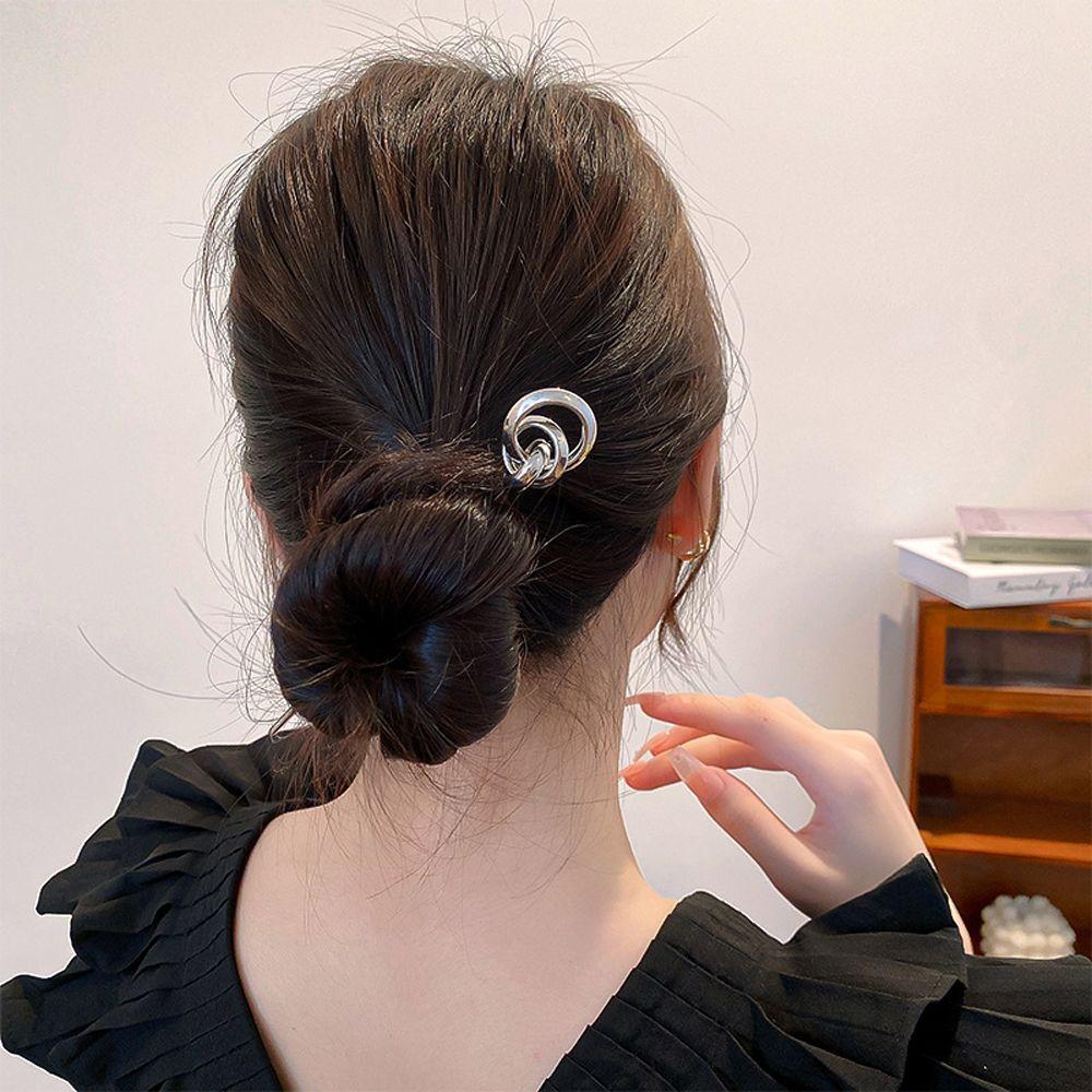 Hollow Round Ball Bridal Chinese Hair Fork Korean Hanfu Hairpins Women Hair Sticks Metal Hair Clip