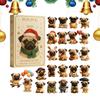 Hunde Adventskalender 2025 24 Tage Weihnachts-Countdown 2D Acryl Niedlicher Hund Weihnachtsbaum Anhänger Ornamente Weihnachten Navidad Party