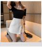 2024 Plus Size High Waist A-Line Irregular Mini Bodycon Skirt - Slimming and Anti-Exposure Design for Petite Figures