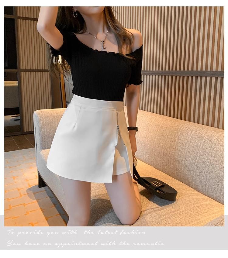 2024 Plus Size High Waist A-Line Irregular Mini Bodycon Skirt - Slimming and Anti-Exposure Design for Petite Figures