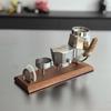 Italian Coffee Brewer Pot Drainage Rack Wooden Stand Stainless