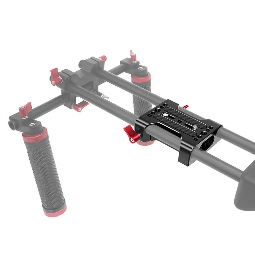 Camera Base Plate with 15mm Rod Rail Clamp Aluminum Alloy Multipurpose Tripod Baseplate for Camera Video Rig