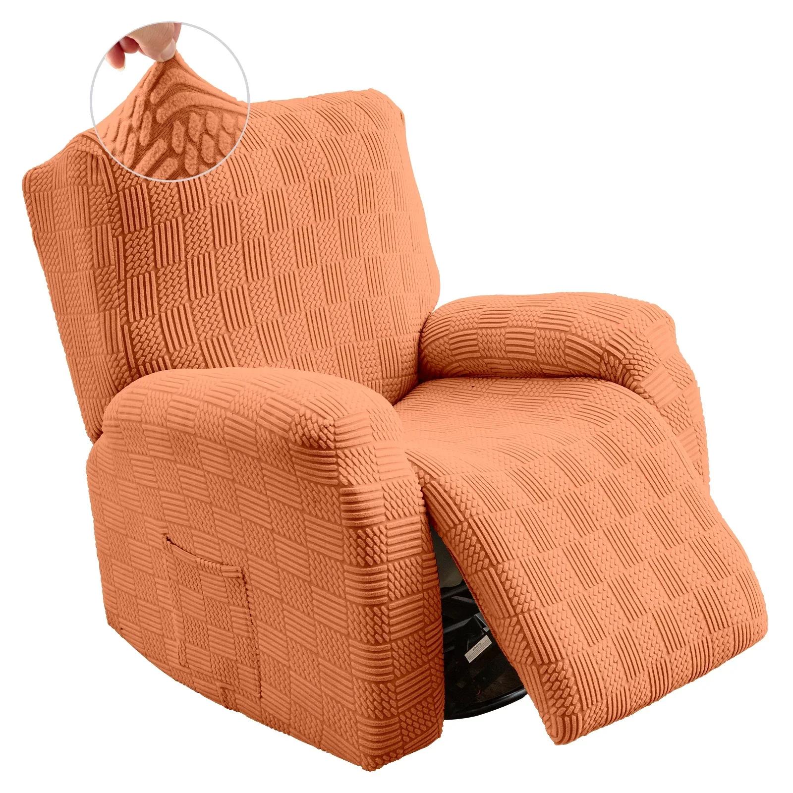 

4 Pieces/set Jacquard Recliner Sofa Cover Non-slip Sofa Cover All-inclusive Lounger Single Seater Couch Slipcover Armchair 1 Seater(4pcs) помаранчевий