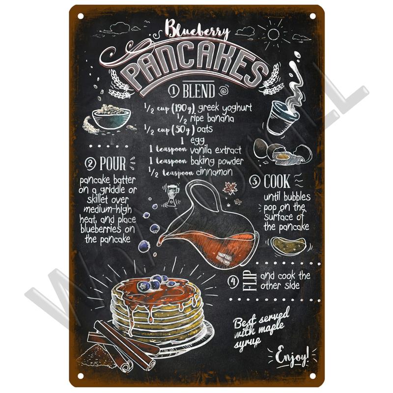 Metallschild Wohnkultur Fast Food Vintage Blechschild Plakette Metall Retro Teller Hot Dog Poster Wanddekor für Küche Café Diner Bar