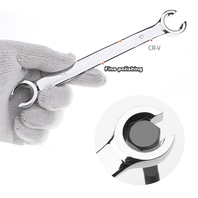 6Pcs 6Mm-19Mm Metric Flare Nut Spanners Wrench Kit For Gas Brake Ac Diesel Lines