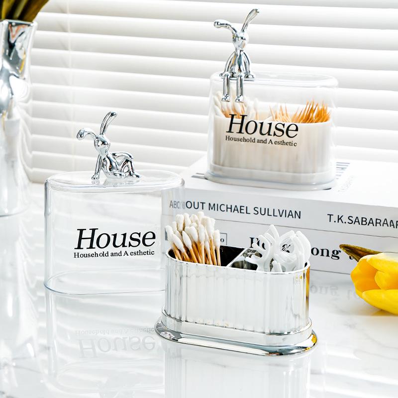 Luxury Toothpick and Cotton Swab Holder: Creative Personality Storage Jar