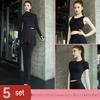 Women's Morning Run Yoga Set: Hip-Covering Skirt & Slimming Flared Pants