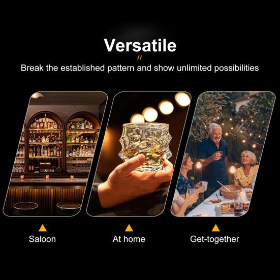 1/2/4 ks Skleněné sklenice na whisky Těžká, tlustá spodní tyč Sklenice na bourbon Umělé křišťálové sklenice na whisky Twisted Glass Sklenice Poker Night Drinkware