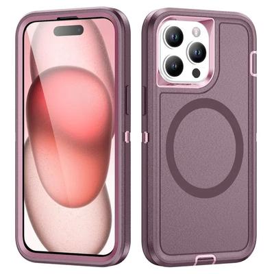 Funda híbrida resistente 3 en 1 con protección Magsafe para iPhone 16 Pro Max 15 14 13 Plus, funda Otter con carga inalámbrica magnética, carcasa rígida