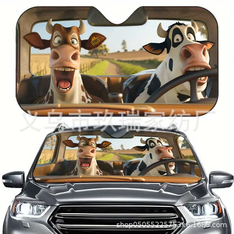 Summer Hot Car Sunshade Funny Cartoon Big Eye Pattern Custom One Piece
