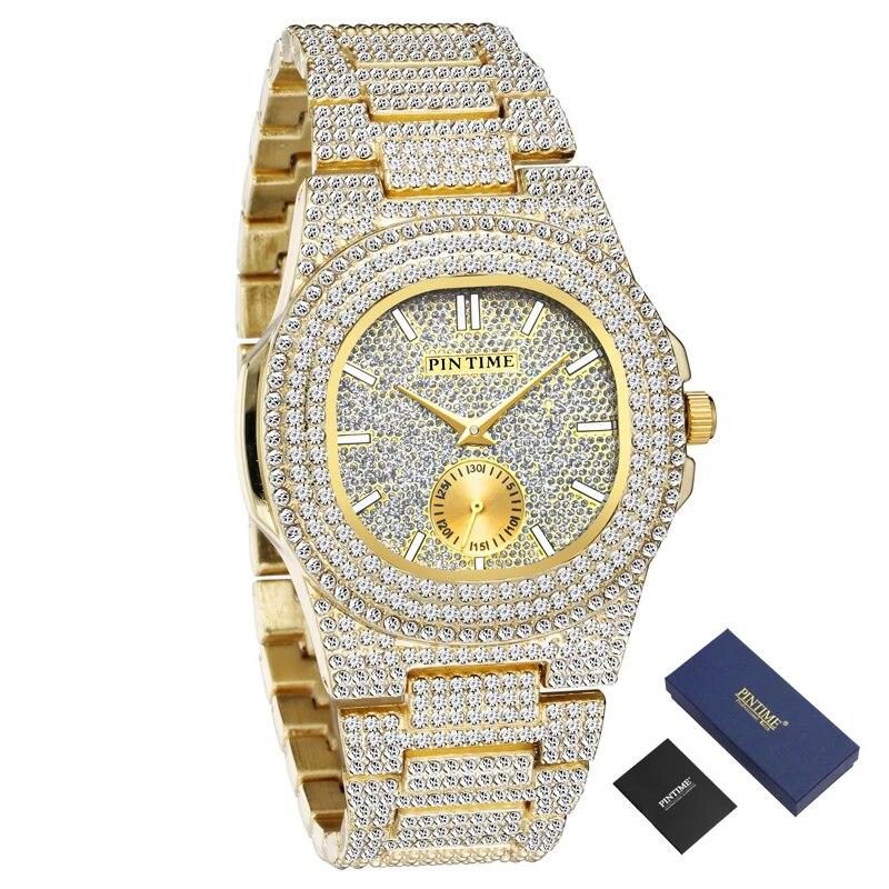 

Модные мужские часы Iced Out с бриллиантами в стиле хип-хоп, мужские часы, лучший бренд класса люкс, кварцевые часы Reloj Hombre Relogio Montre Homme