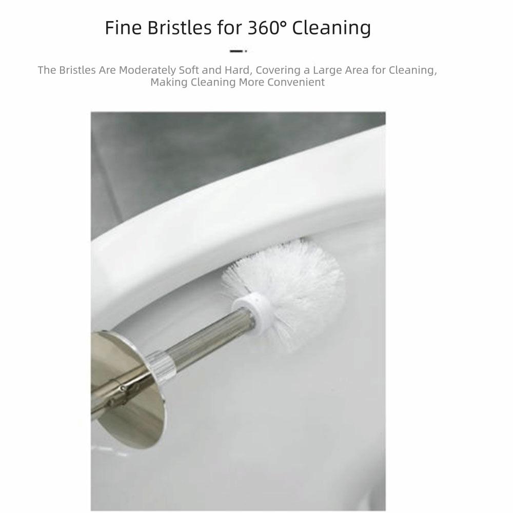Stainless Steel Toilet Bowl Brush and Holder Deep Cleaning Toilet Cleaning Brush Bathroom