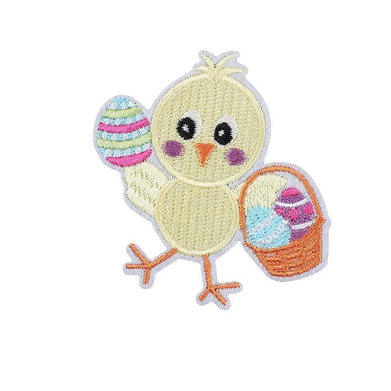 Holiday Dress Embroidery Cloth Sticker Easter Bunny Patch Sticker Cartoon Egg Computer Embroidery Label Carrot Chapter Boy