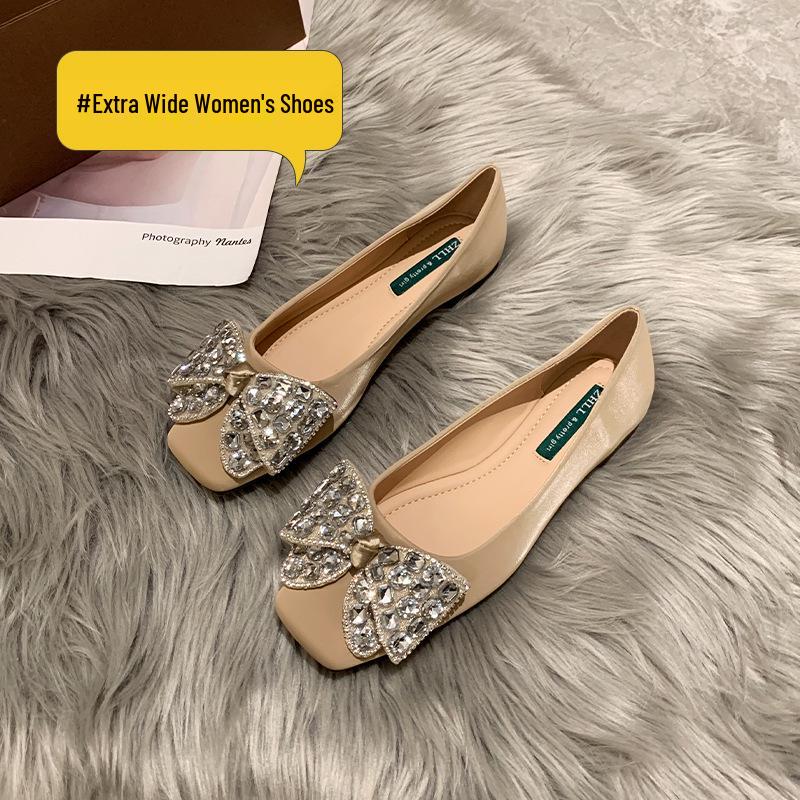 A2001-4 Women's Soft Sole Flat Mary Janes - Low Heel, Wide Fit, Plus Size