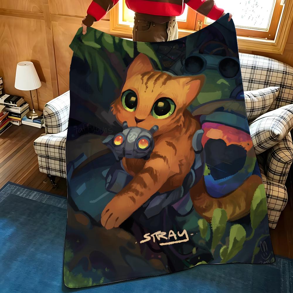 Game S-Stray Throw Flannel Cozy Print Blanket, Portable, Durable Machine Washable Cute Cool