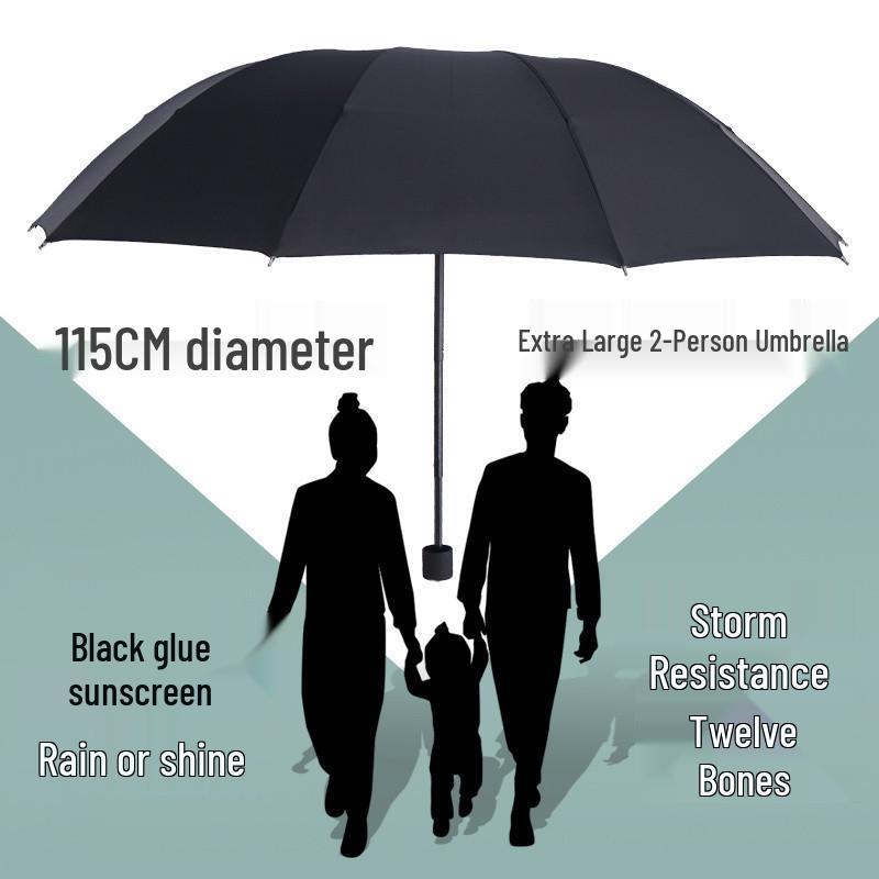 Sturdy Windproof & Rainstorm Resistant Extra Large Three-Fold Umbrella for Three