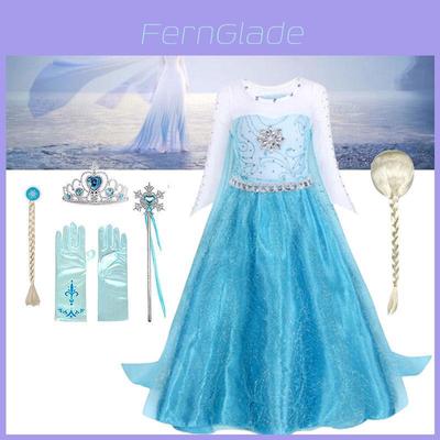 Elsa Princess Dress For Girls Halloween Costume Kids Fairy Tale Dress