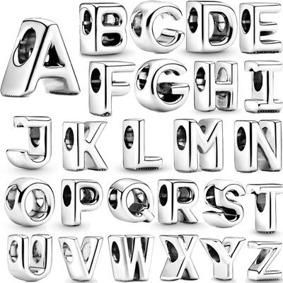 NOVÉ Originálne 26 písmen Abeceda A-Z Prívesok Korálka Pasuje na Originálne Európske 925 Sterlingové striebro Náramky DIY Zirkón Výroba Pre Ženy