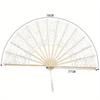 1PC Elegant HollowOut Lace Fan for Bridal Shower Dance Recital Sheer Handheld Fan for Wedding and Formal Occasion