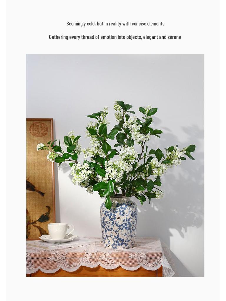 Chinese Blue and White Porcelain Ceramic Vase for Home Decor
