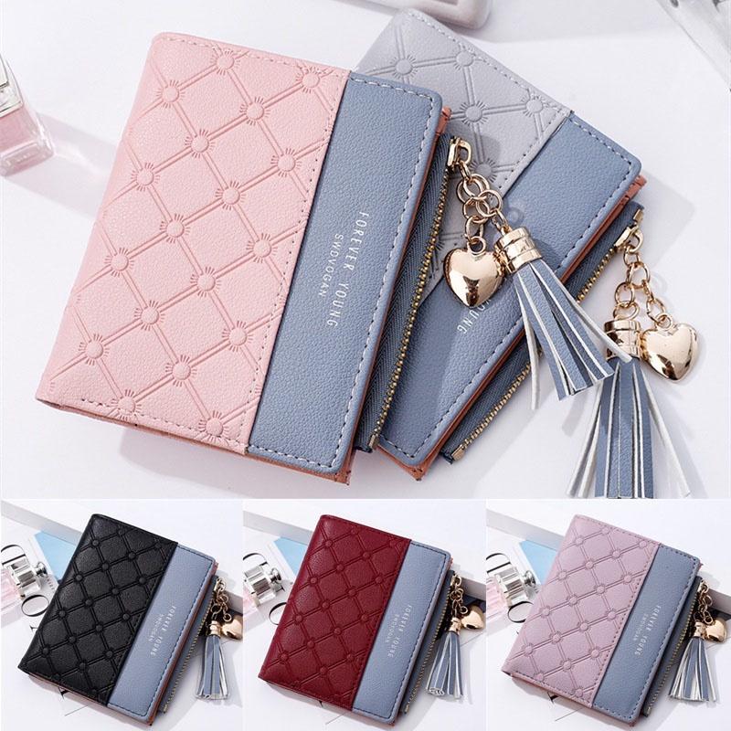Stylish Women's Cute Embossed Pu Leather Wallet With Tassel Zippers And Coin Pocket