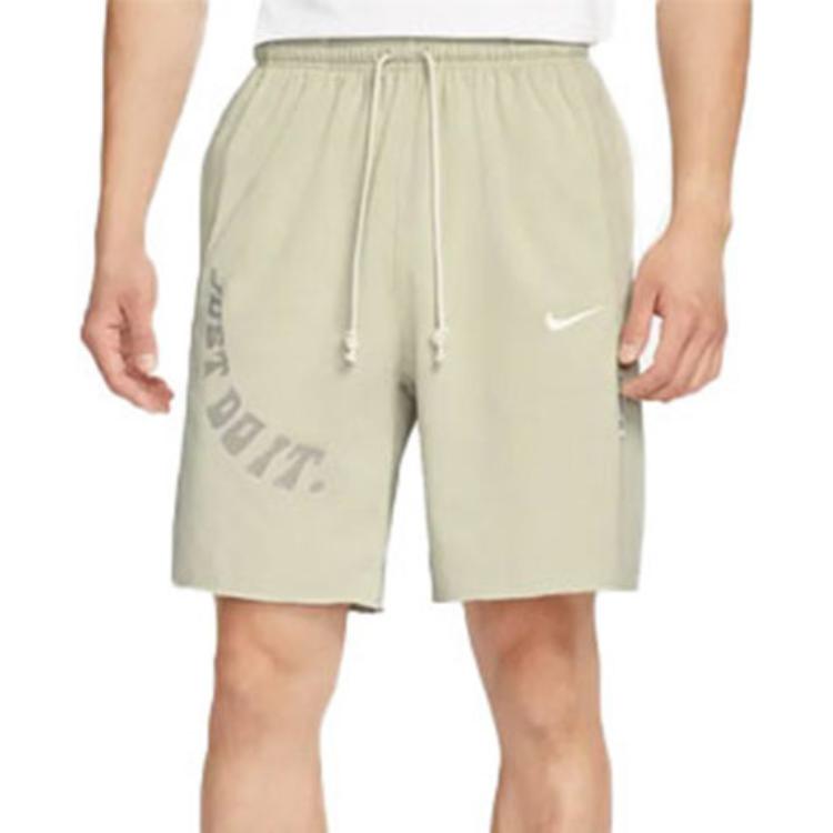Nike Embroidered Logo Print Elastic Waist Straight Leg Casual Shorts Men Shorts Light-Grey DX6136-118