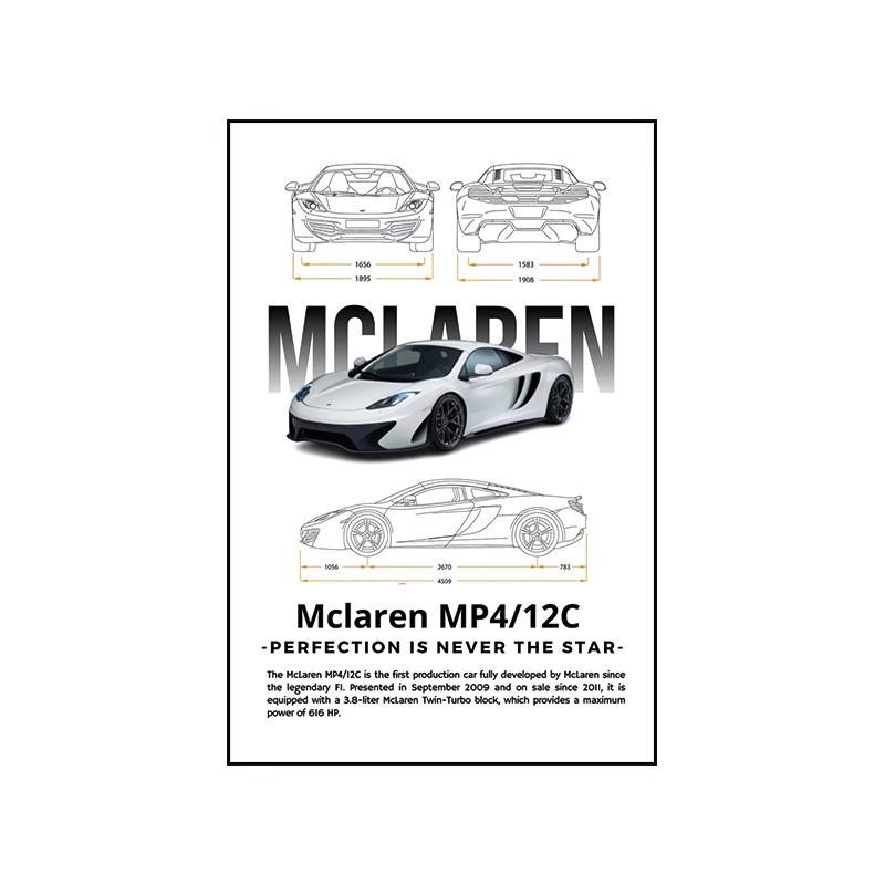 Холст Картина Автомобильная Тема Постер Декоративная Картина Гостиная Спальня Комната Киберспорта GTR Суперкар Гонки Настенная Роспись 20x30cm