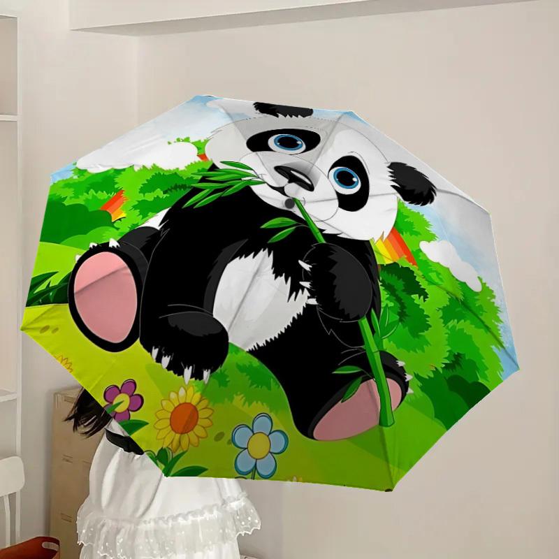 1pc Panda Print Automatic Open/Close Umbrella, 8-Rib Sturdy Frame, Umbrella for Travel, Everyday, Formal Events Yy251126032