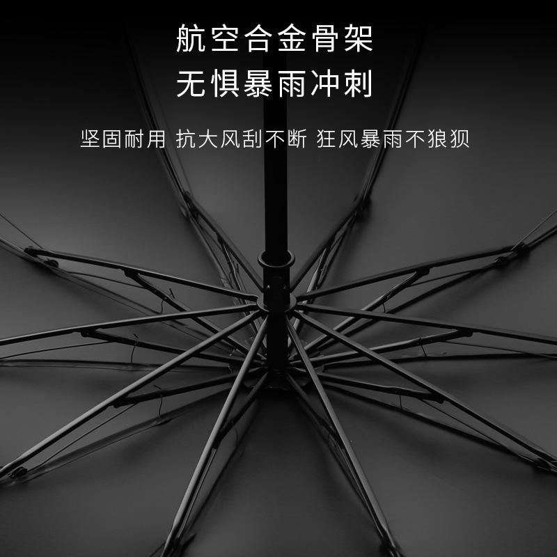 Business Umbrella Wholesale Weather and Rain 11 Bone Shade Sun Umbrella Large Vinyl Folding Reverse Wind-resistant Umbrella
