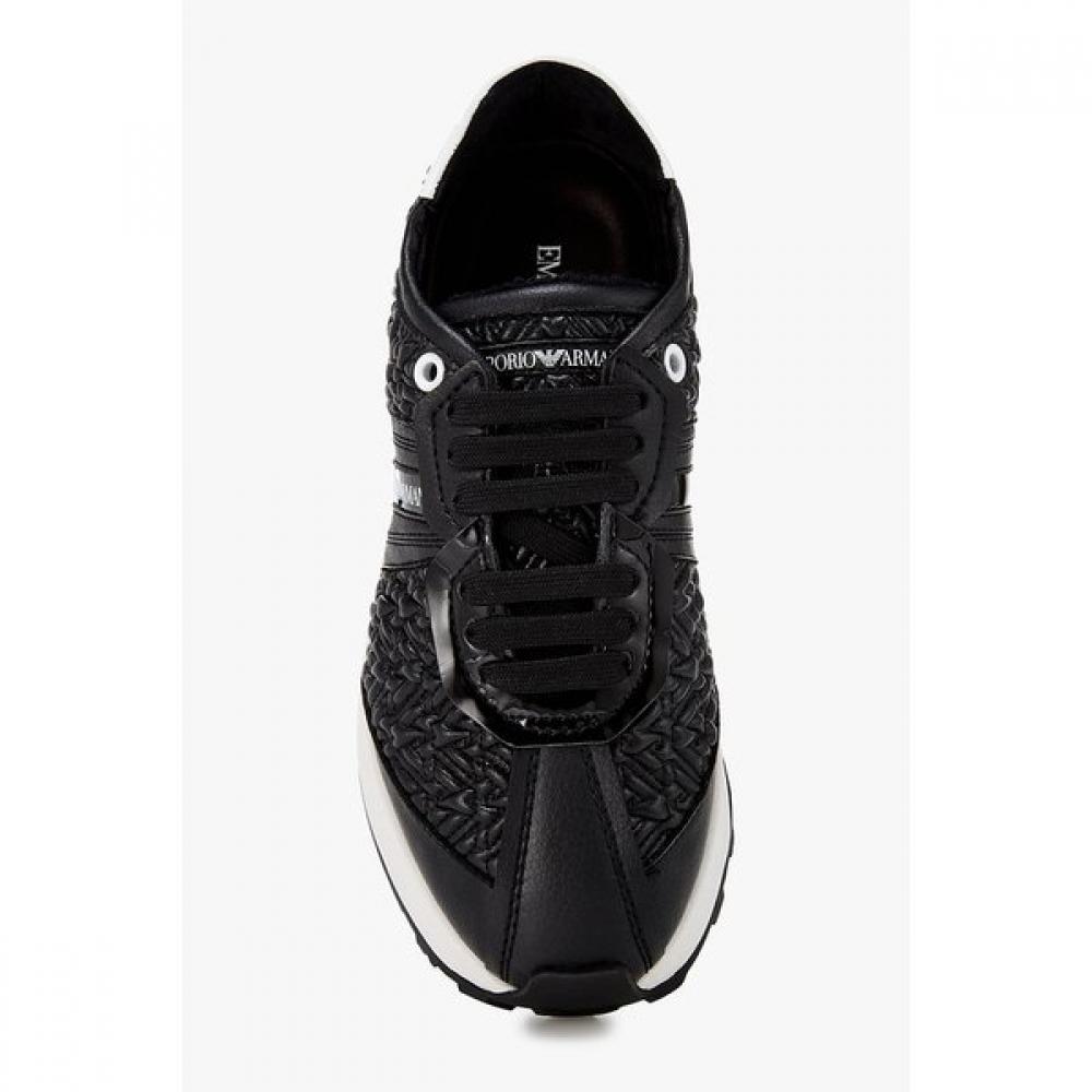 Emporio Armani Women S Eagle Pattern Leather SneakerS A525331518