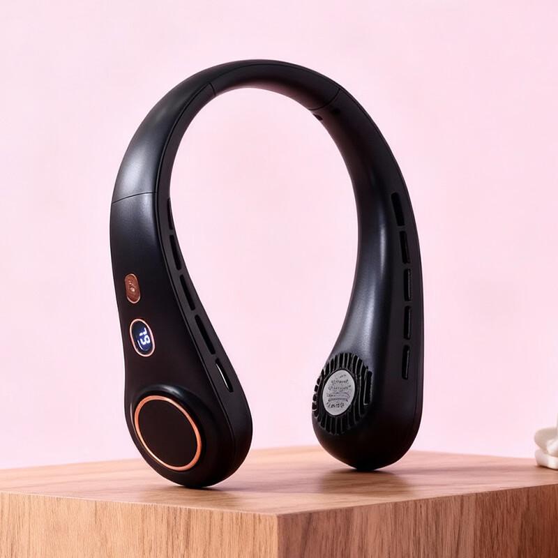 LINGPAN Digital Display Portable Neck Fan
