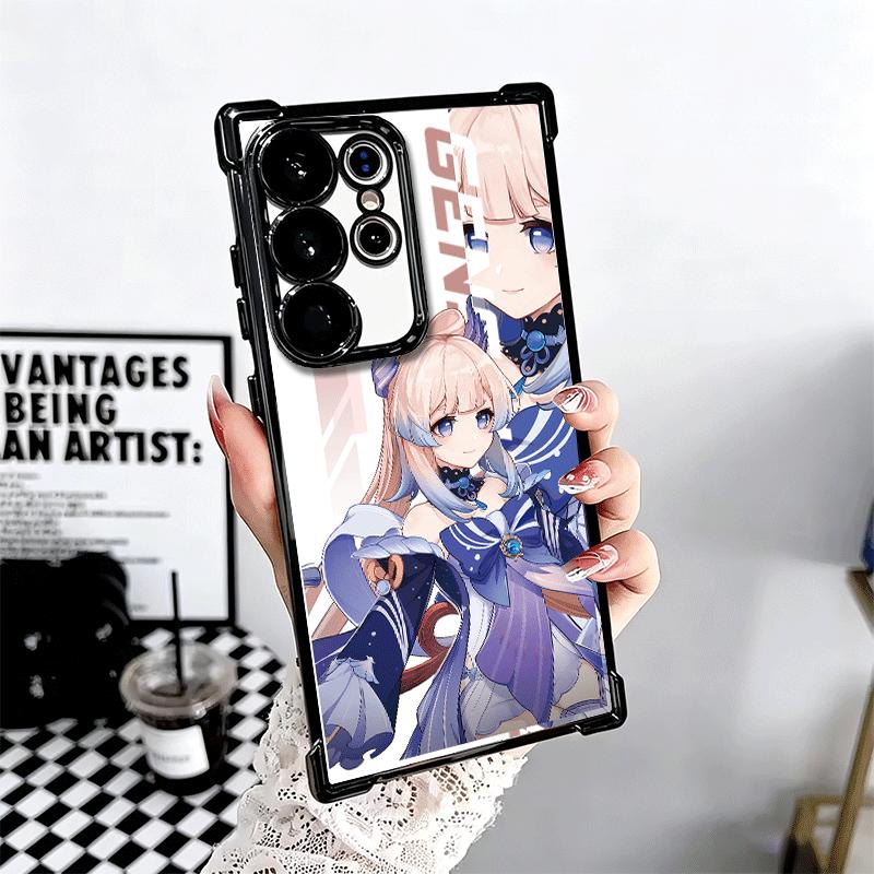 Genshin Impact Design Beschichtete Handyhülle Für Samsung Galaxy S24 S25 FE S26 Edge S23 Ultra S22 S21 Plus S20 Anti-Fall Airbag Abdeckung