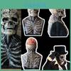 Gruselige Skelett Biochemische Maske für Halloween-Feierlichkeiten Vollständige Silikonkopfbedeckung mit Hut