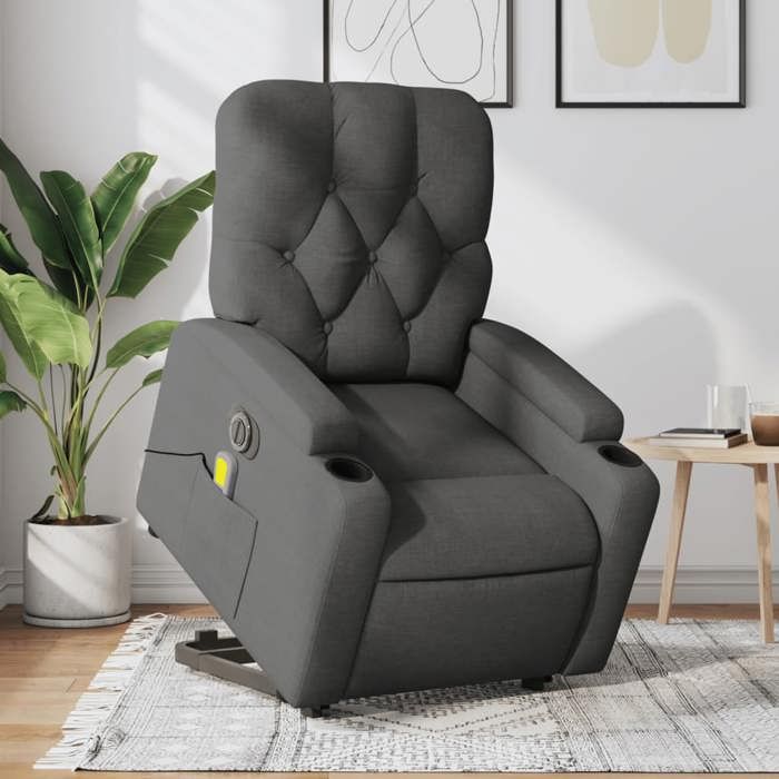VidaXL Electric Massage Recliner, Relaxation Chair with Adjustable Backrest and Footrest, Seat of 3204747
