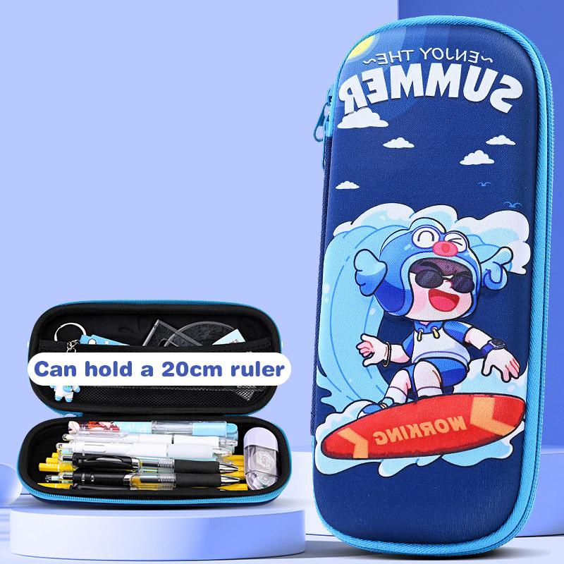 

Kids Pencil Case Zipper Closure Lovely Cartoon Dinosaur Astronaut Double-Side Stationery Pen Pouch Stationery Organizer