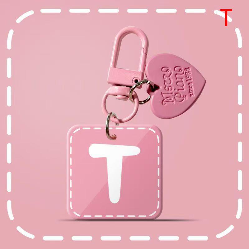 Pink 26 Letters Hanging Design Simple Keychain For Women Charm Jewelry Stylish Sophisticated Everyday Wear A-Z Key Chains